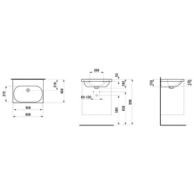 Vasque LAUFEN LUA 60 x 46 cm sans trou de robinet, avec trop-plein