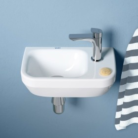 Duravit No. 1 Handwaschbecken 36 cm, mit 1 Hahnloch rechts, ohne Überlauf