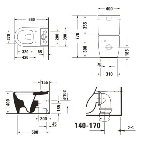 Duravit Qatego Stand-WC con HygieneGlace per combinazione