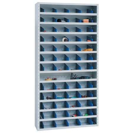 Wolfstahl Sichtlagerschrank (Magazinschrank) lichtgrau 100 x 40 x 198 cm