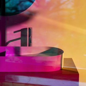 Lavabo doppio LAUFEN Sonar 100 x 37 cm, con texture superficiale esterna