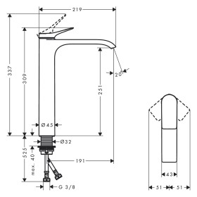 hansgrohe Vivenis Einhebel-Waschtischarmatur 250 ohne Ablaufgarnitur