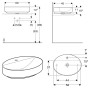 Geberit VariForm Aufsatzwaschtisch 60 x 45 cm, oval, mit Hahnlochbank