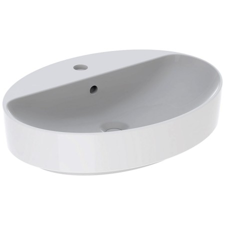 Geberit VariForm Aufsatzwaschtisch 60 x 45 cm, oval, mit Hahnlochbank