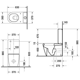 Serbatoio di scarico Duravit Starck 2 per combinazione WC