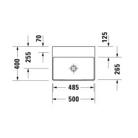 Duravit DuraSquare Lavabo Compact satinato senza foro rubinetto, 50 x 40 cm