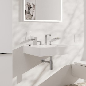 hansgrohe Tecturis E 3-Loch Waschtischarmatur 150 wassersparend+ mit Push-Open Ablaufgarnitur