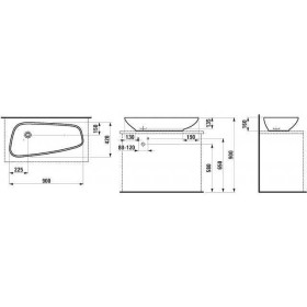 Lavabo LAUFEN Palomba 90 x 42 cm