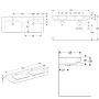 Geberit Renova Plan Doppelwaschtisch 130 cm mit Hahnloch mittig, ohne Überlauf