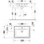 Duravit D-Neo Möbelwaschtisch 65 cm, mit 1 Hahnloch und Überlauf