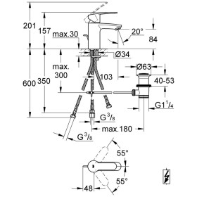 Rubinetto monocomando per lavabo GROHE Eurostyle C, DN 15, bassa pressione
