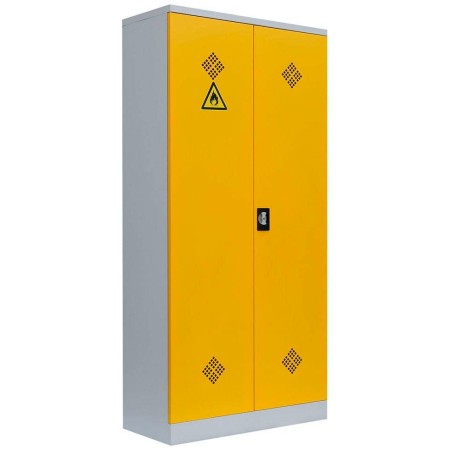 Wolfstahl Chemikalienschrank Gefahrstoffschrank Stahl Fachböden mit Lochblechabdeckung 92 x 42 x 195 cm