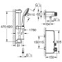 GROHE Grohtherm SmartControl Thermostat-Brausebatterie mit Brausegarnitur, 60 cm