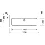 Duravit ME by Starck Möbelwaschtisch 123 cm ohne Hahnloch