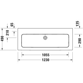 Duravit ME by Starck Mobile lavabo 123 cm senza foro per rubinetto