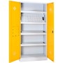 Wolfstahl Chemikalienschrank Gefahrstoffschrank Stahl Fachböden mit Lochblechabdeckung 92 x 42 x 195 cm