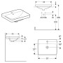 Geberit VariForm Einbauwaschtisch, rechteckig, mit Hahnlochbank