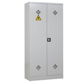 Wolfstahl Chemikalienschrank Gefahrstoffschrank Stahl lichtgrau 92 x 42 x 195 cm