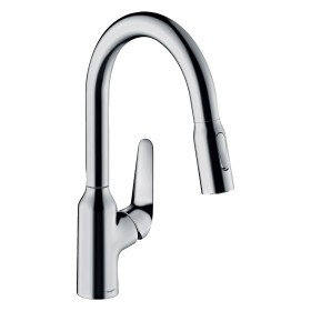 hansgrohe Focus M42 Einhebel-Küchenarmatur 180 Eco, Ausziehbrause, 2jet