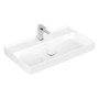Villeroy & Boch Taro Waschtisch 80 cm mit CeramicPlus Beschichtung, 1 Hahnloch, ohne Überlauf