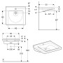 Geberit Renova Comfort Square Waschtisch 60 cm, barrierefrei, ohne Überlauf