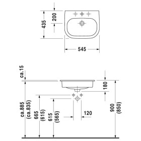 Duravit D-Code Lavabo incasso 54,5 cm