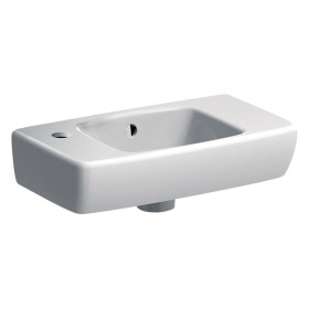 Geberit Renova Compact Handwaschbecken 45 cm verkürzte Ablage, mit Ablagefläche und Hahnloch links