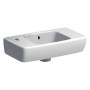 Geberit Renova Compact Handwaschbecken 45 cm verkürzte Ablage, mit Ablagefläche und Hahnloch links