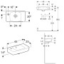 Geberit Renova Compact Handwaschbecken 45 cm verkürzte Ablage, mit Ablagefläche und Hahnloch links