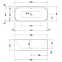 Duravit Happy D.2 Plus Badewanne Rechteck 180 x 80 cm, mit 2 Rückenschrägen, Freistehend