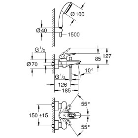 GROHE Eurostyle Einhand-Wannenbatterie, DN 15