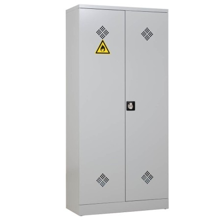 Wolfstahl Chemikalienschrank Gefahrstoffschrank Stahl Fachböden mit Lochblechabdeckung 92 x 42 x 195 cm