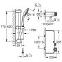 GROHE Grohtherm SmartControl Thermostat-Brausebatterie mit Brausegarnitur, 90 cm