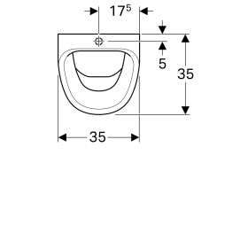 Geberit Aller Urinal mit Zulauf von oben, Abgang nach hinten oder unten