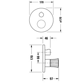 Duravit White Tulip Einhebel-Brausemischer Unterputz, mit Umstellventil