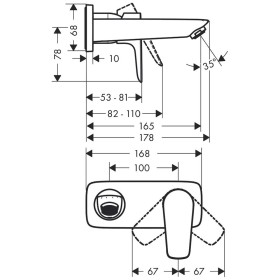 hansgrohe Talis E Einhebel-Waschtischmischer UP mit Auslauf 16,5 cm