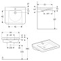 Geberit Renova Comfort Square Waschtisch 65 cm, barrierefrei