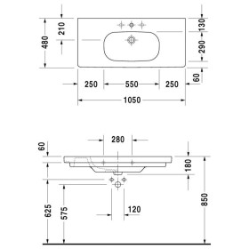 Lavabo mobile Duravit D-Code 105 cm