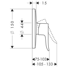 Miscelatore doccia incasso monocomando hansgrohe Metris