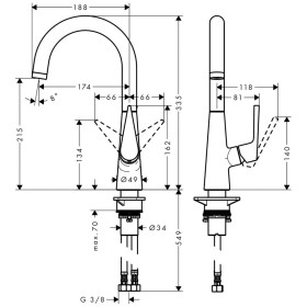 hansgrohe Talis M51 Einhebel-Küchenmischer 220, 1jet