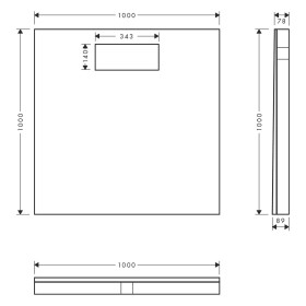 hansgrohe RainDrain Board befliesbares Duschelement 1000/1000 mit Installationsset