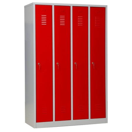 Garderobenschrank Rot/Grau