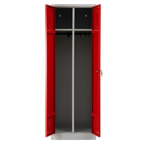 Garderobenschrank Rot/Grau