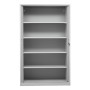 Wolfstahl Rolladenschrank Stahl 4 Fachböden Zylinderschloss 120 x 46 x 195 cm lichtgrau - schwarz - weiss