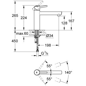 Rubinetto monocomando per lavello GROHE Concetto