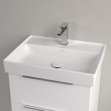 Villeroy & Boch Taro Waschtisch 60 cm mit CeramicPlus Beschichtung, 1 Hahnloch, ohne Überlauf