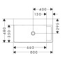 hansgrohe Xelu Q Waschbecken mit Ablage rechts 80 x 48 cm ungeschliffen, ohne Hahnloch