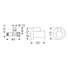 Robinet d'angle hansgrohe avec boîtier