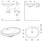Geberit VariForm Einbauwaschtisch 60 x 45 cm, oval, mit Hahnlochbank
