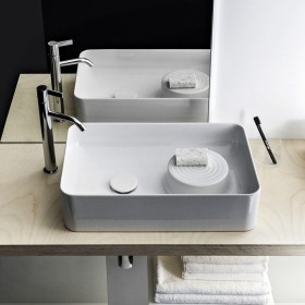 Vasque à poser LAUFEN Val 55 x 36 cm sans trou de robinet, avec trop-plein